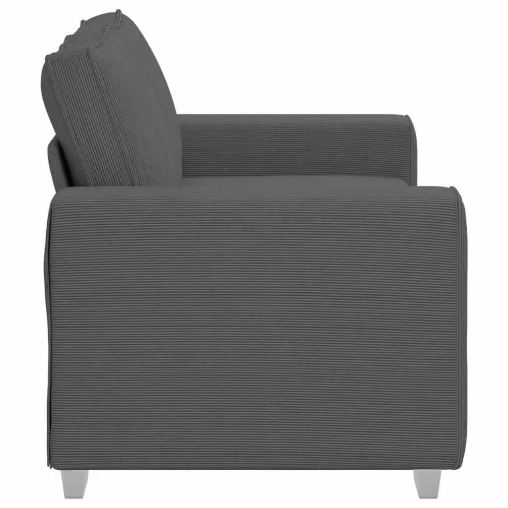 Loveseat Sofa Grey Corduroy Fabric Comfortable Seating Living Room Furniture