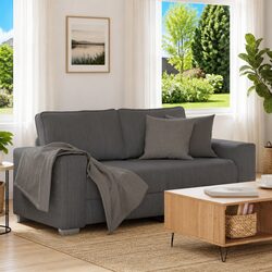 Grey Corduroy Loveseat Sofa 180x77x82cm for Cozy Spaces