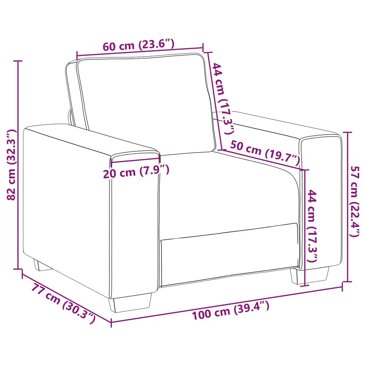 Grey Fabric Lounge Chair for Living Rooms