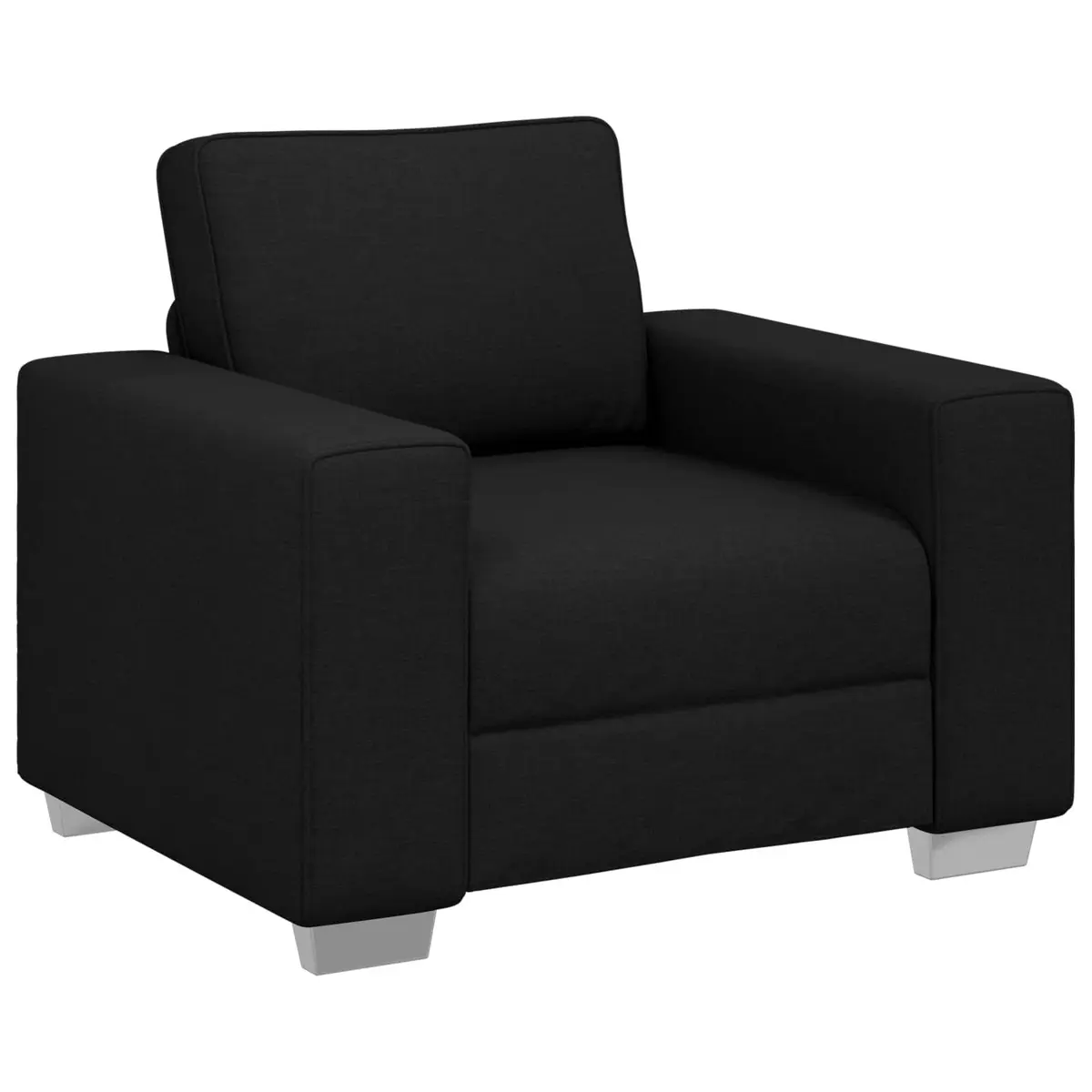 Fabric Sofa Chair 100cm Black Modern Living Room Lounge Seating Armrests