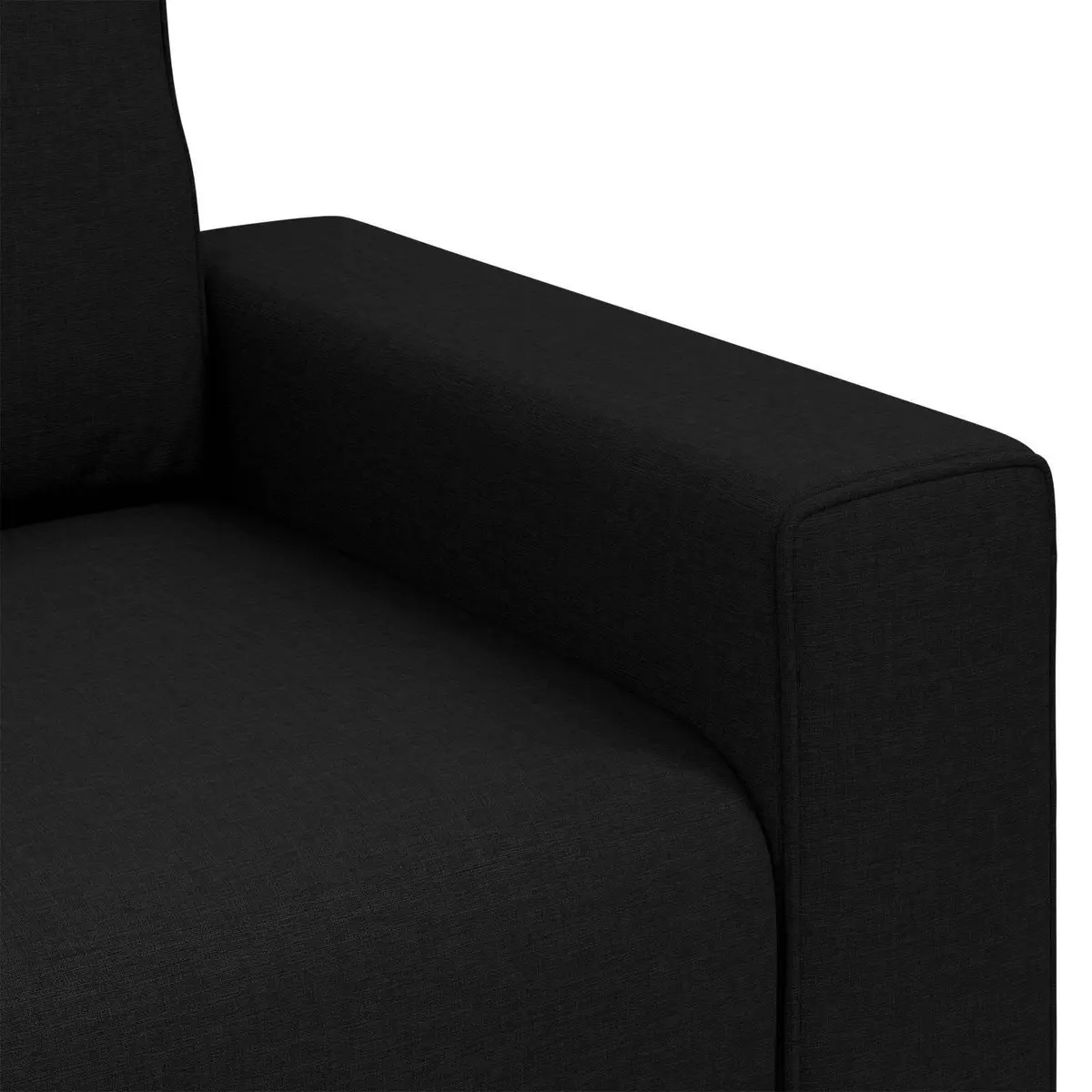 Fabric Sofa Chair 100cm Black Modern Living Room Lounge Seating Armrests