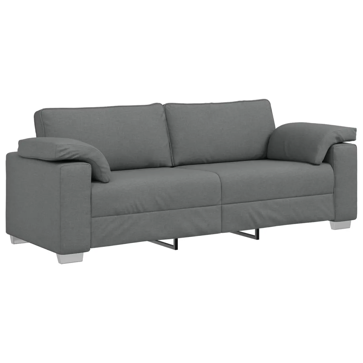3-Seater Sofa Modern Grey Fabric 220cm Rectangular
