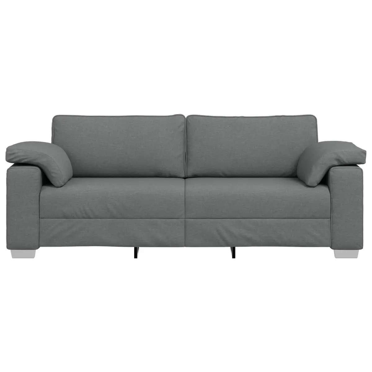 3-Seater Sofa Modern Grey Fabric 220cm Rectangular