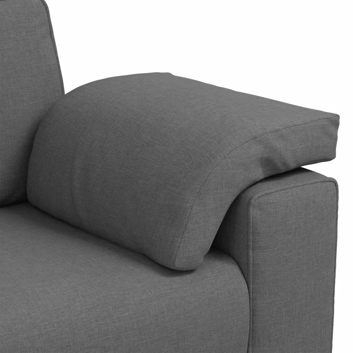 3-Seater Sofa Modern Grey Fabric 220cm Rectangular