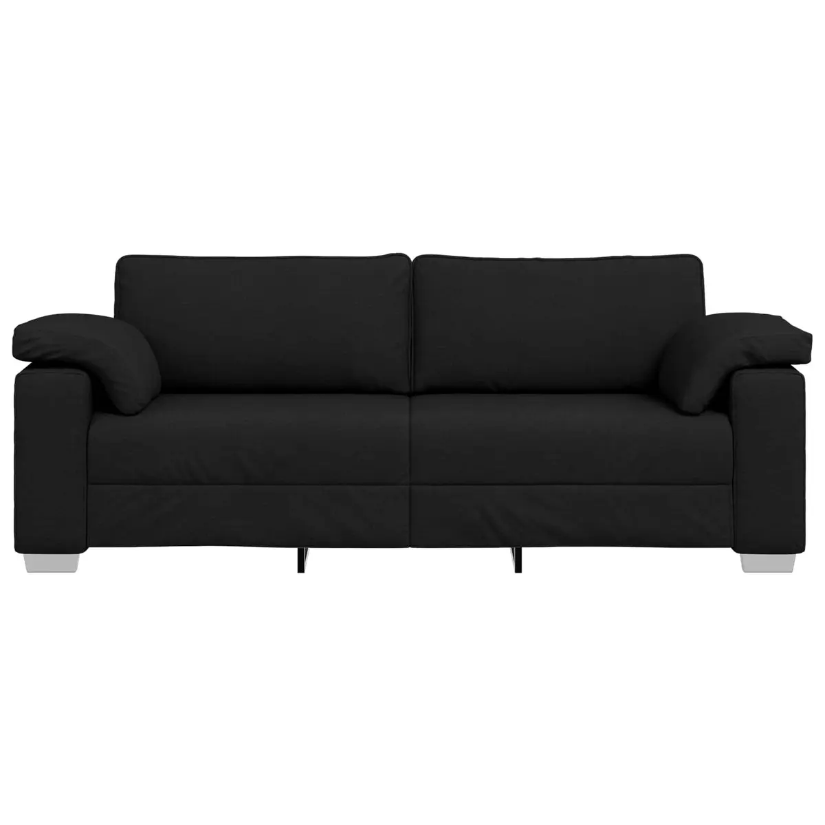 3SeaterSofaBlack220cmFabricModernLoungeFurniture