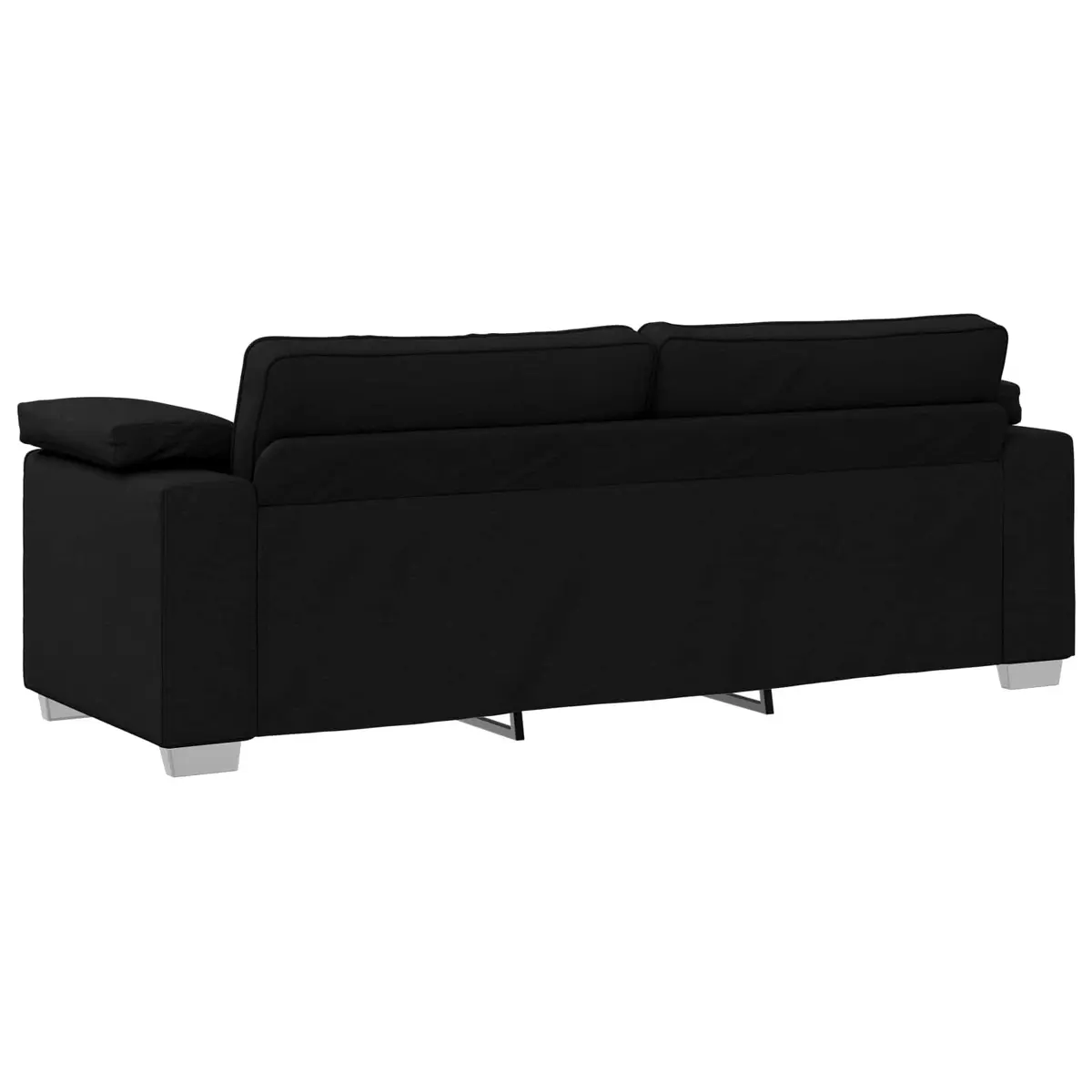 3SeaterSofaBlack220cmFabricModernLoungeFurniture