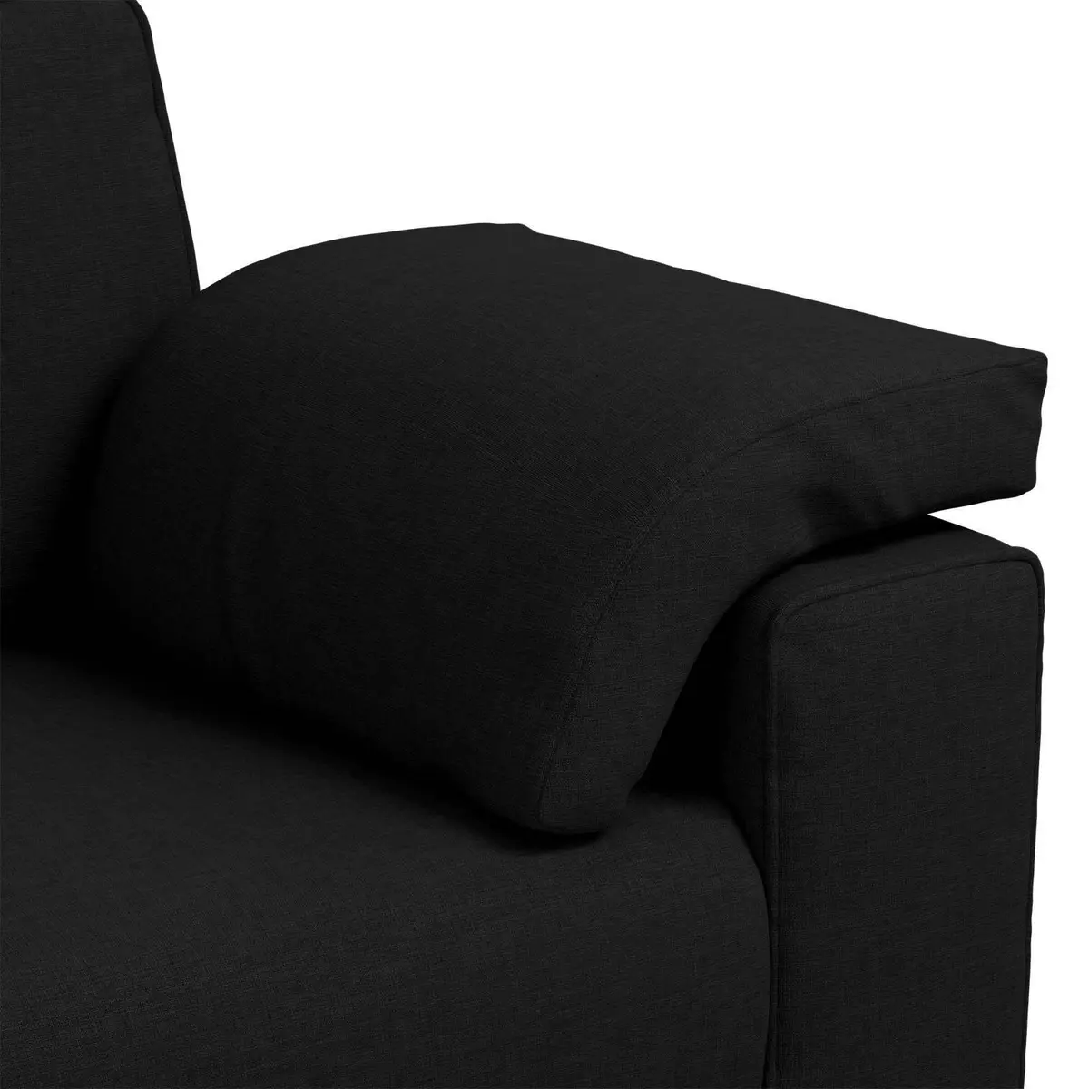 3SeaterSofaBlack220cmFabricModernLoungeFurniture