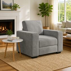 Light Grey Velvet Lounge Sofa Chair for Everyday Comfort