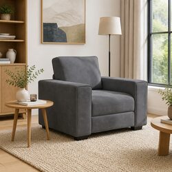 Dark Grey Velvet Sofa Chair for Cozy Spaces