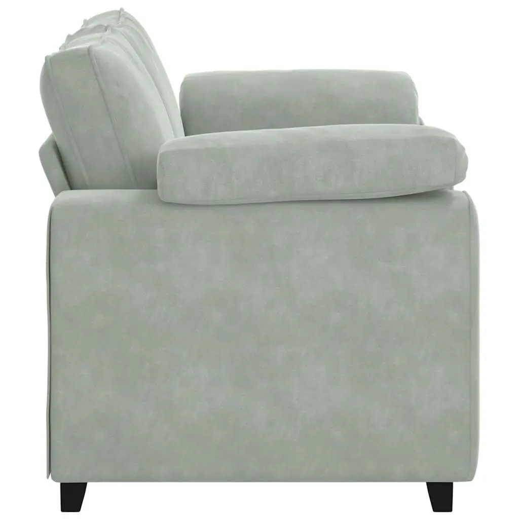 Sofa Loveseat Velvet Light Grey 2 Seater Couch 160x77x82cm for Living Room