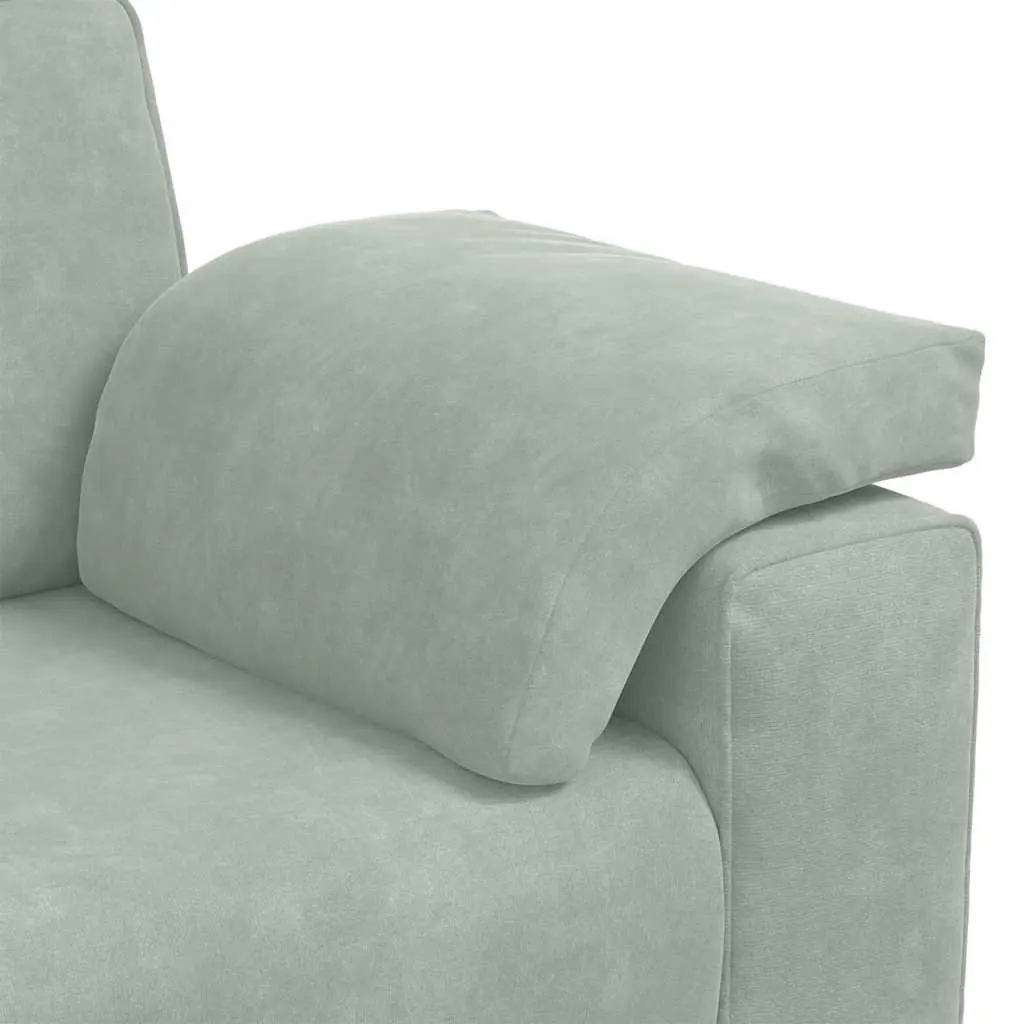Sofa Loveseat Velvet Light Grey 2 Seater Couch 160x77x82cm for Living Room