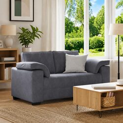 Dark Grey Velvet Loveseat Sofa for Comfortable Living