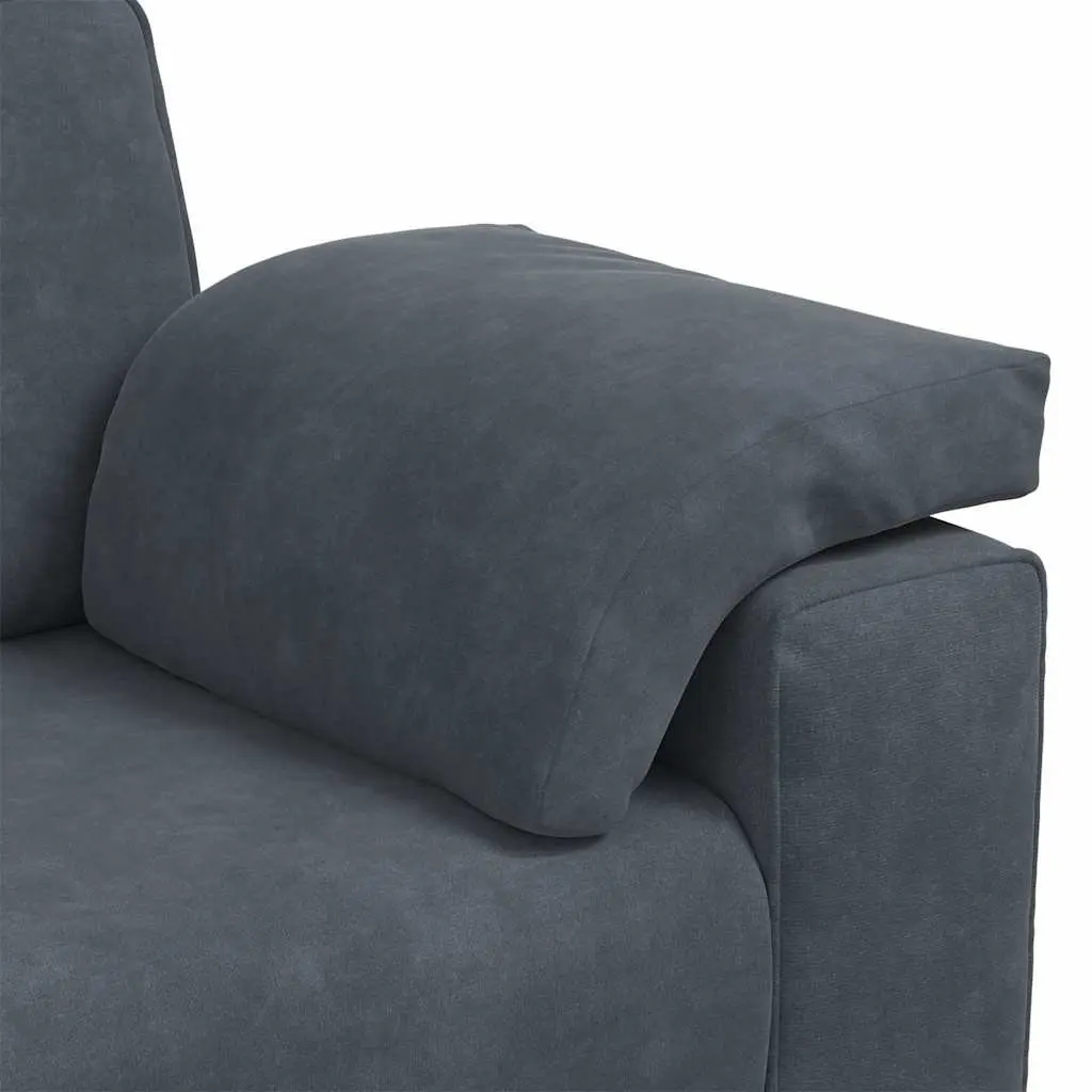 Loveseat Sofa Dark Grey Velvet 2 Seater Couch