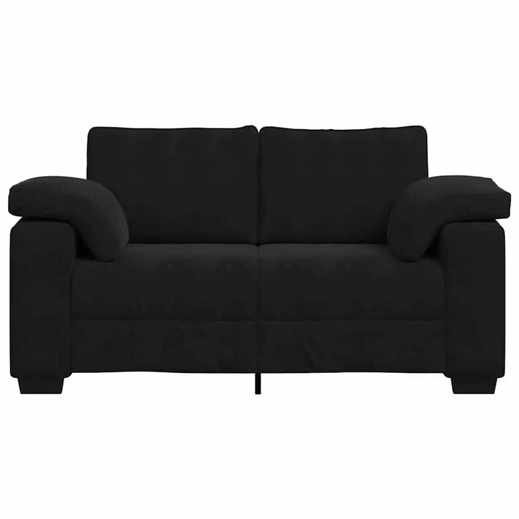 Loveseat Sofa Black Velvet 160x77x82 cm Compact Two Seater