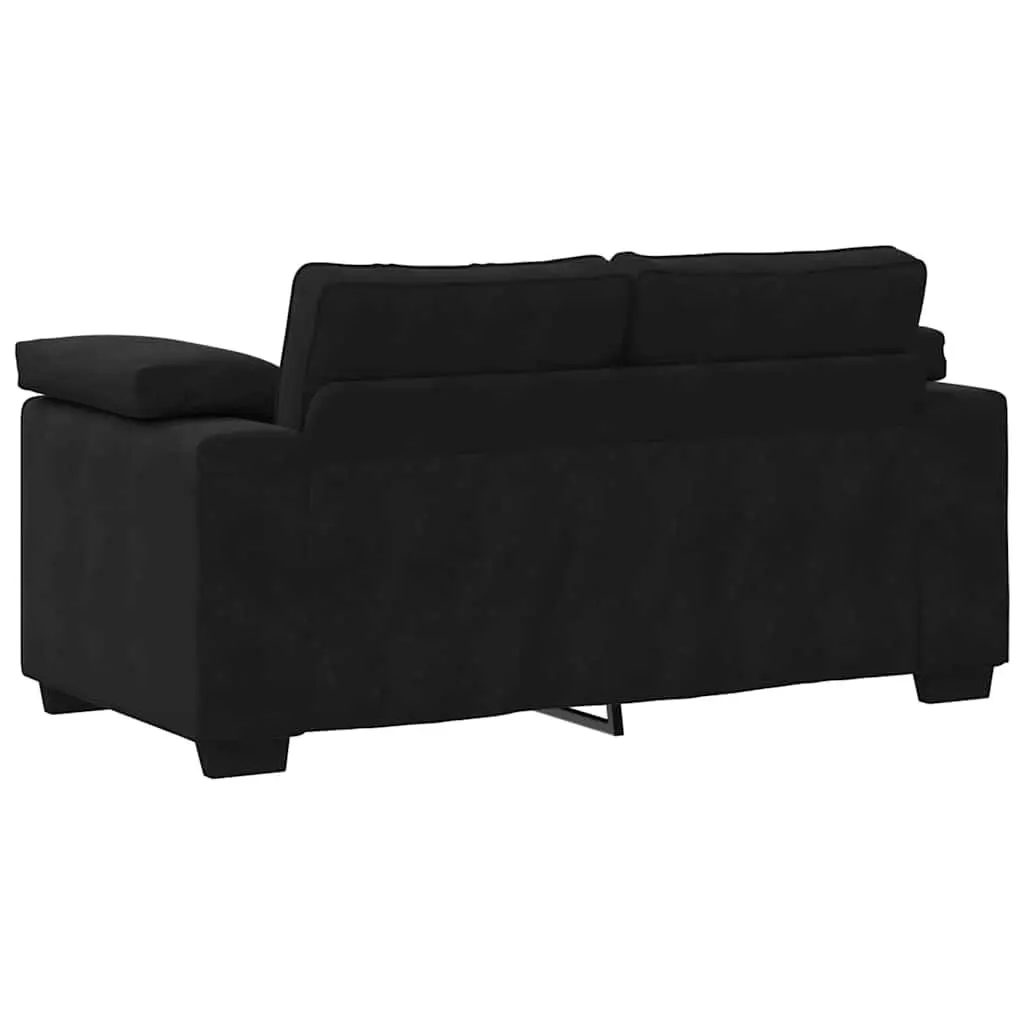 Loveseat Sofa Black Velvet 160x77x82 cm Compact Two Seater