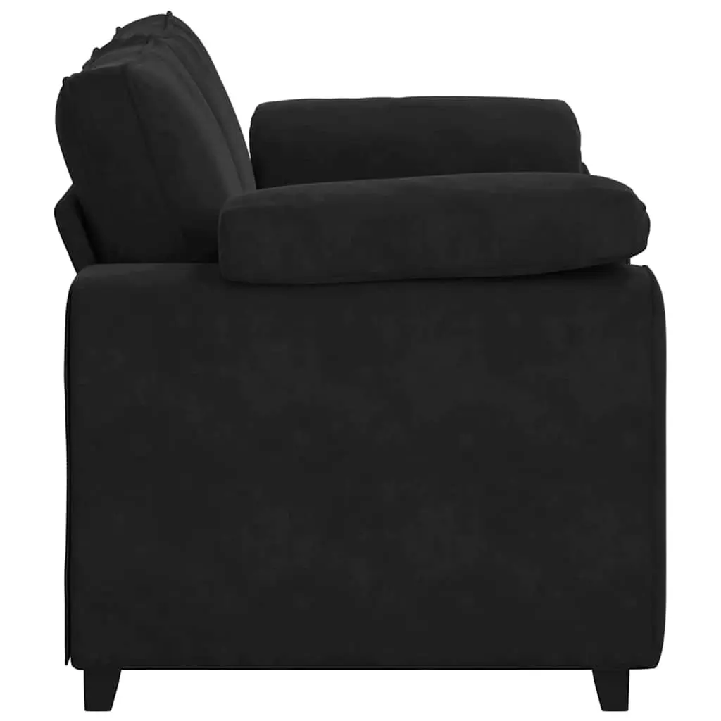 Loveseat Sofa Black Velvet 160x77x82 cm Compact Two Seater