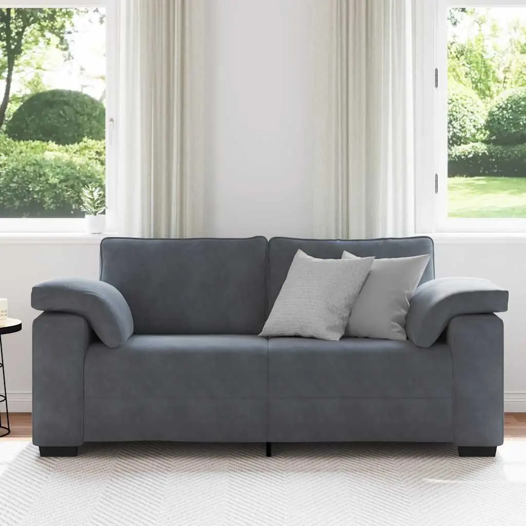 Loveseat Sofa 180cm Grey Velvet Two Seater Couch Living Room Bedroom Furniture