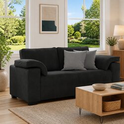 Black Velvet Loveseat Sofa 180x77x82 cm for Comfort