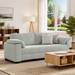 Grey Velvet 3-Seater Sofa for Cozy Living Spaces