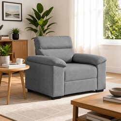 Comfortable Grey Fabric Lounge Chair for Living Spaces