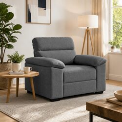 Dark Grey Fabric Lounge Chair for Living Room 100x81x84 cm