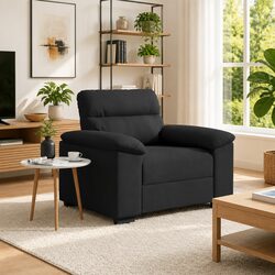 Cozy Black Fabric Sofa Chair for Living Spaces