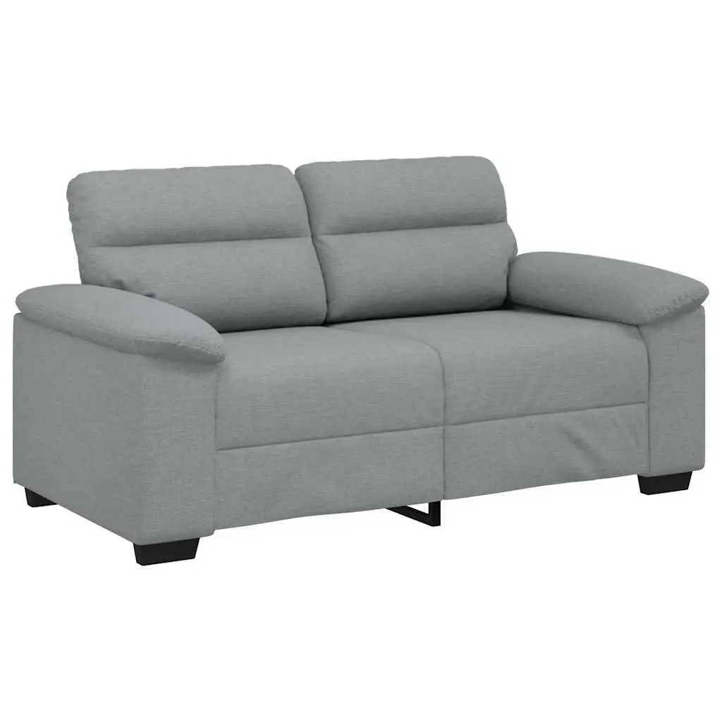 2-Seater Sofa Grey Fabric Upholstered Lounge Couch