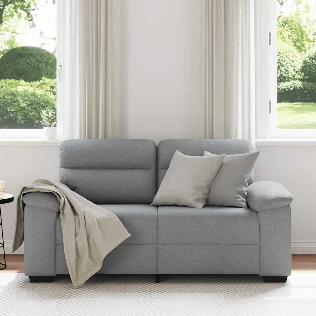 2-Seater Sofa Grey Fabric Upholstered Lounge Couch