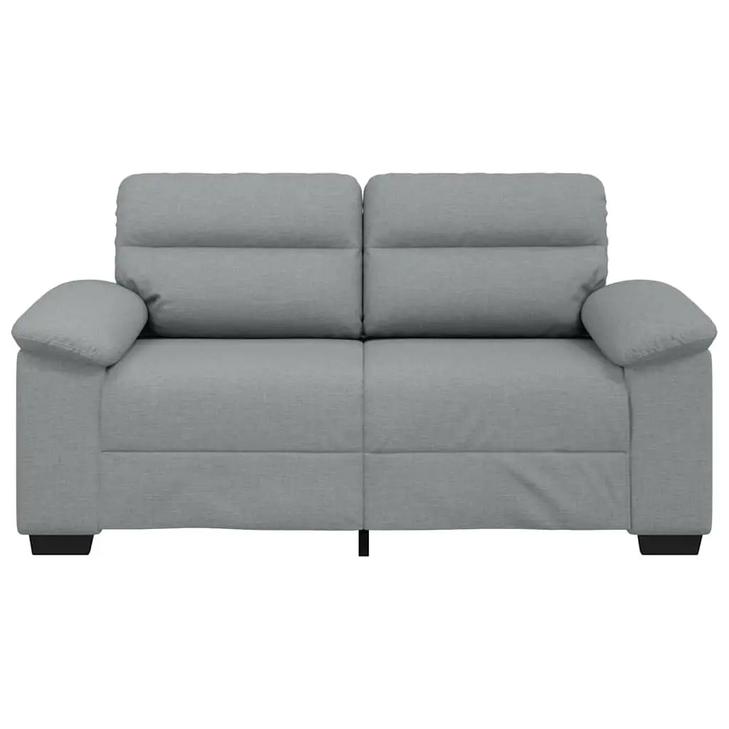 2-Seater Sofa Grey Fabric Upholstered Lounge Couch