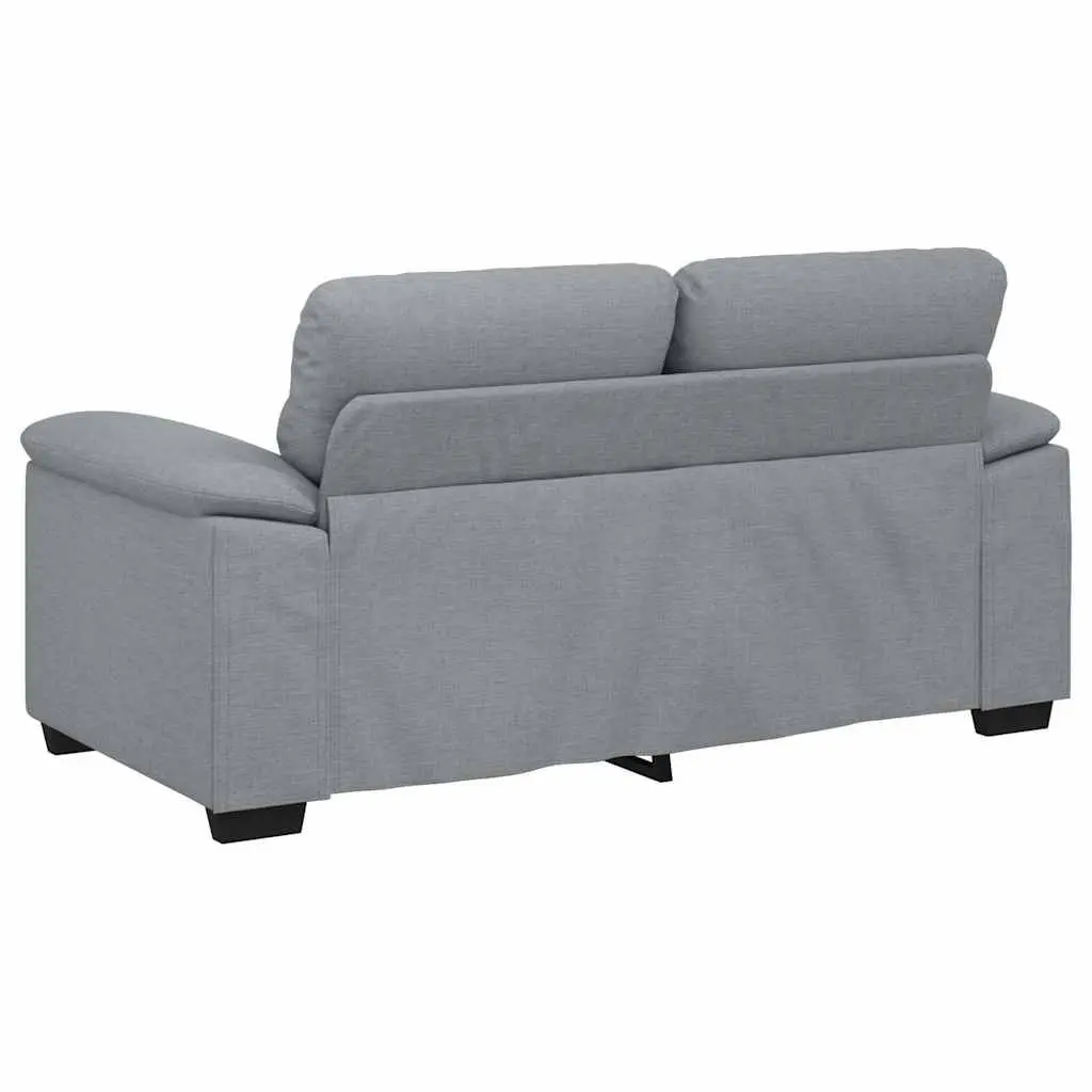 2-Seater Sofa Grey Fabric Upholstered Lounge Couch