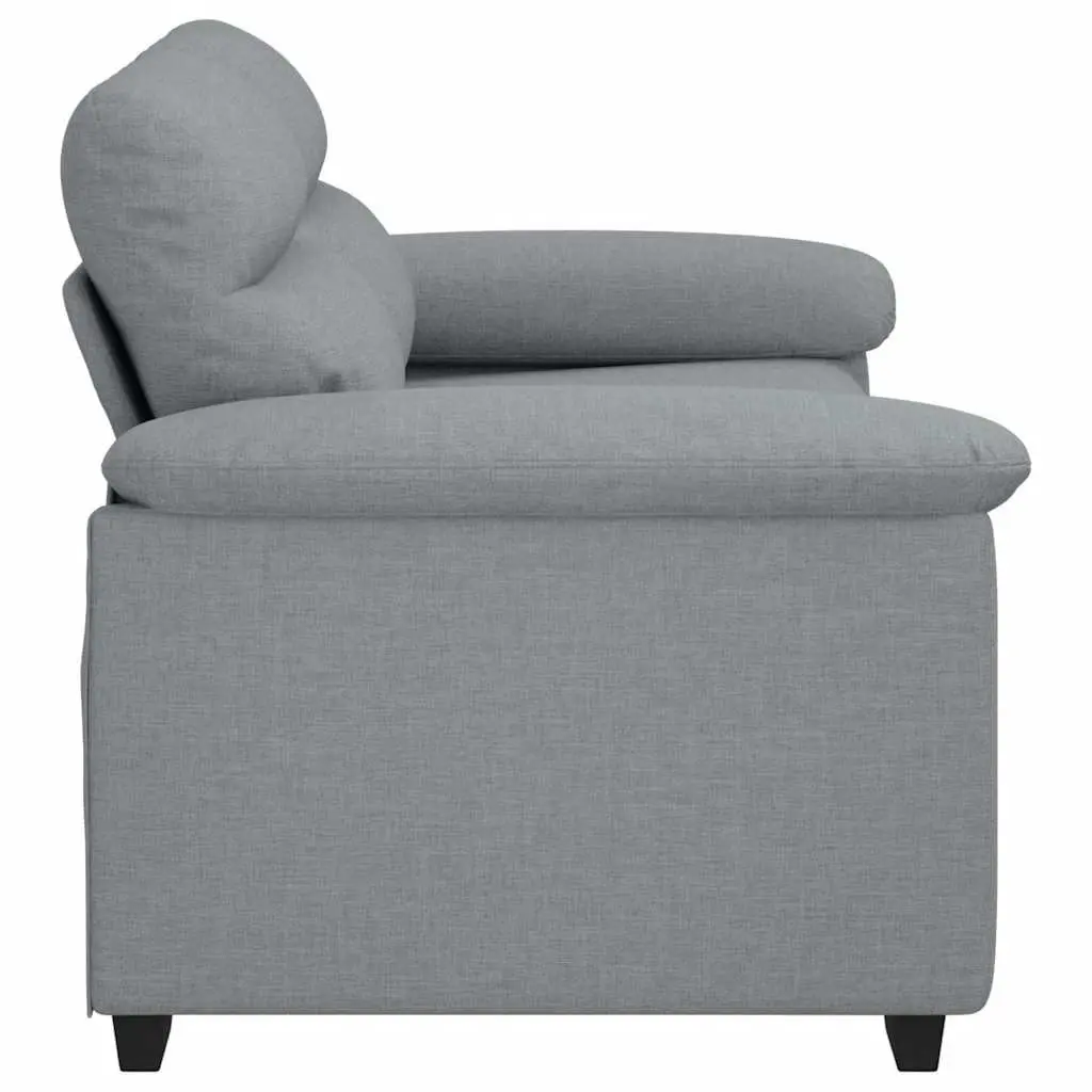 2-Seater Sofa Grey Fabric Upholstered Lounge Couch