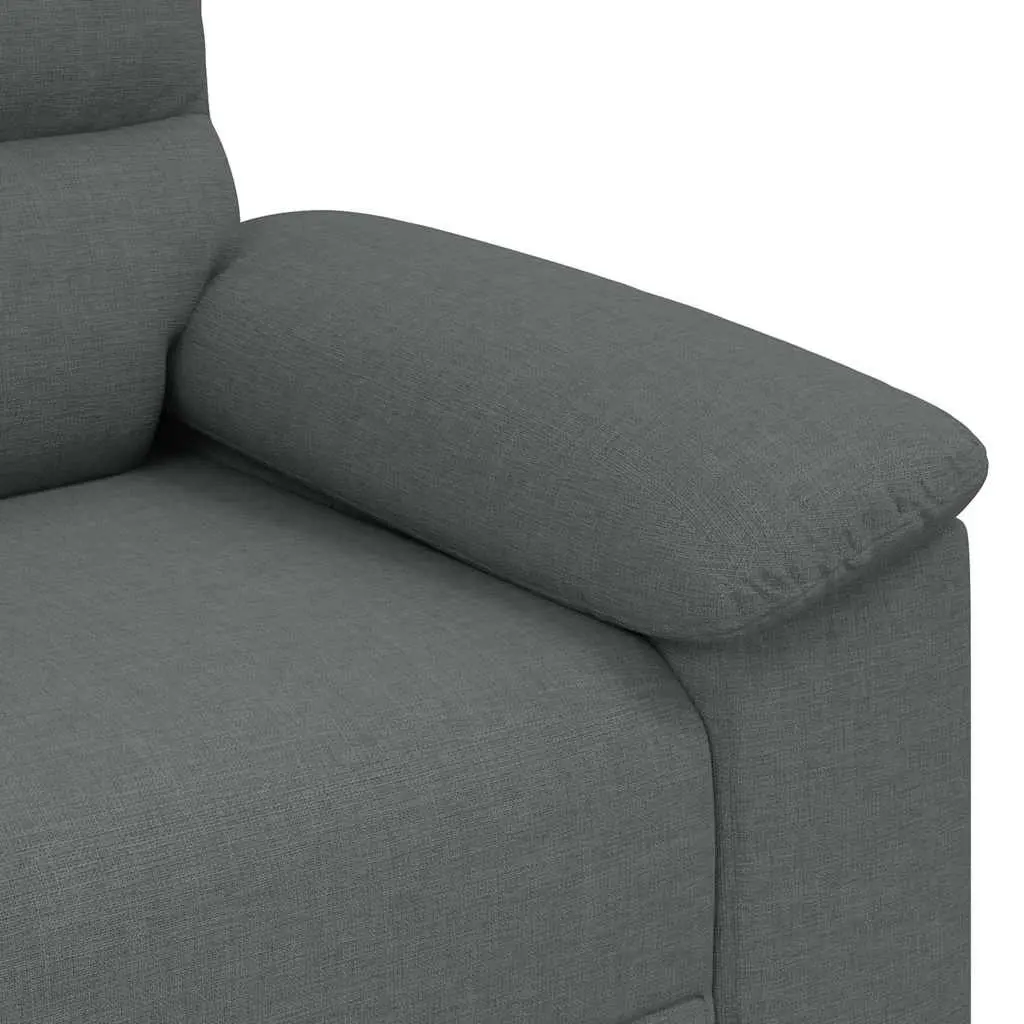 2-Seater Sofa Grey Fabric Lounge Couch Polyester Upholstery Wooden and Metal Frame