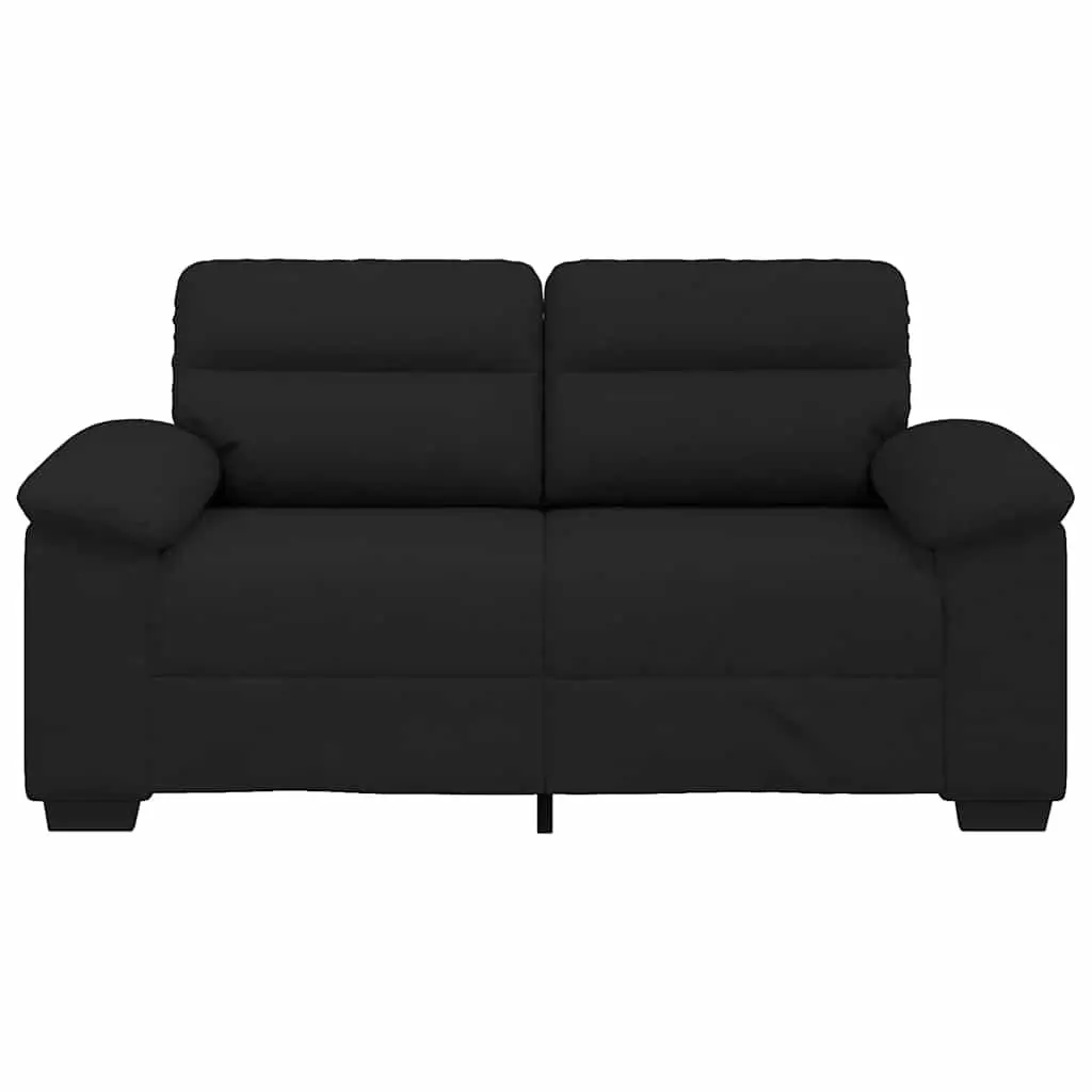2-Seater Sofa Black Fabric 160x81x84 cm Polyester Upholstered Frame