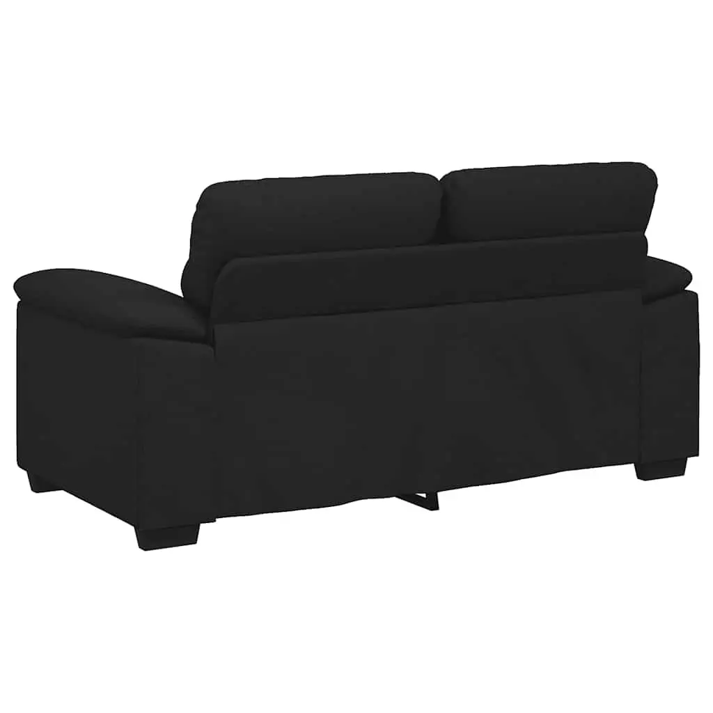 2-Seater Sofa Black Fabric 160x81x84 cm Polyester Upholstered Frame