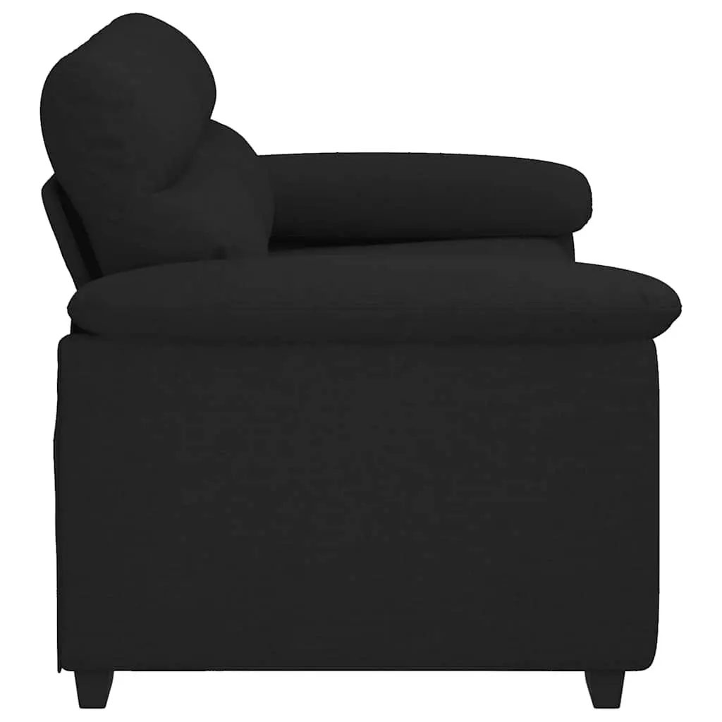 2-Seater Sofa Black Fabric 160x81x84 cm Polyester Upholstered Frame