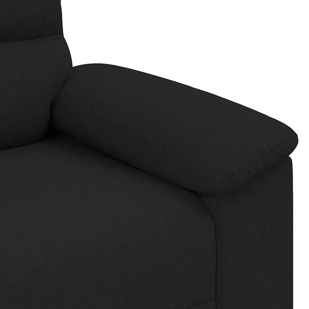 2-Seater Sofa Black Fabric 160x81x84 cm Polyester Upholstered Frame