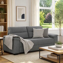 Dark Grey Fabric 2-Seater Sofa for Cozy Living Spaces