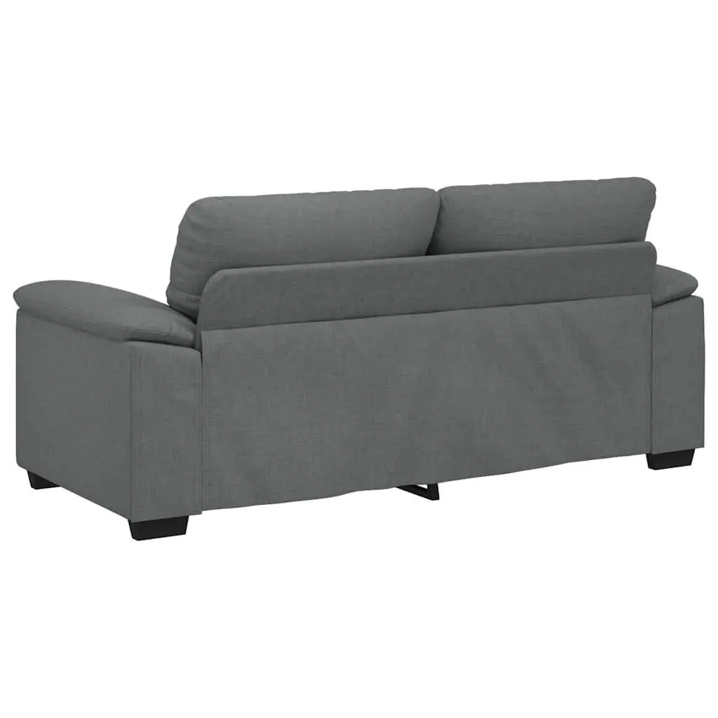 2-Seater Sofa Dark Grey Polyester Fabric Upholstered Couch 180cm Wooden and Metal Frame