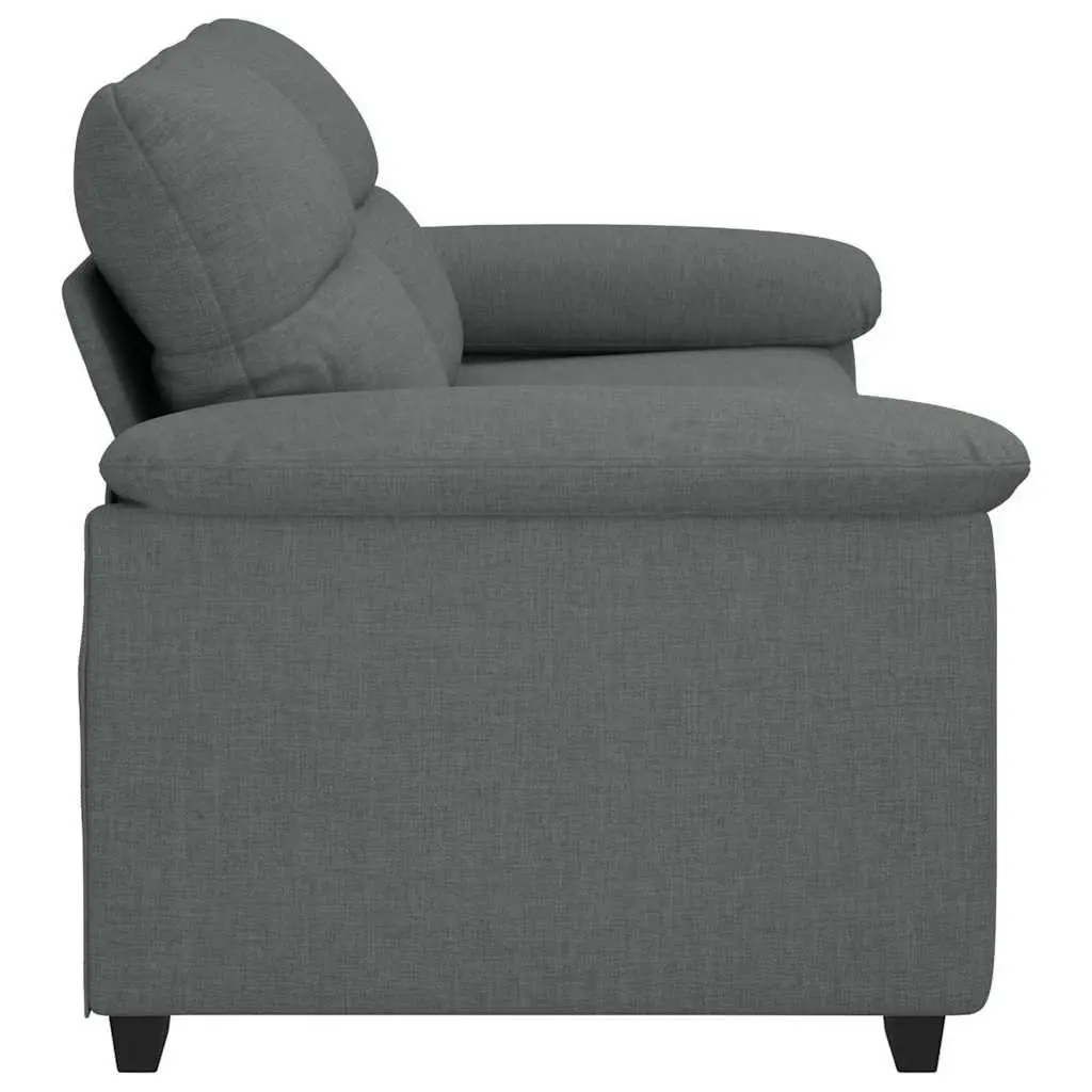 2-Seater Sofa Dark Grey Polyester Fabric Upholstered Couch 180cm Wooden and Metal Frame