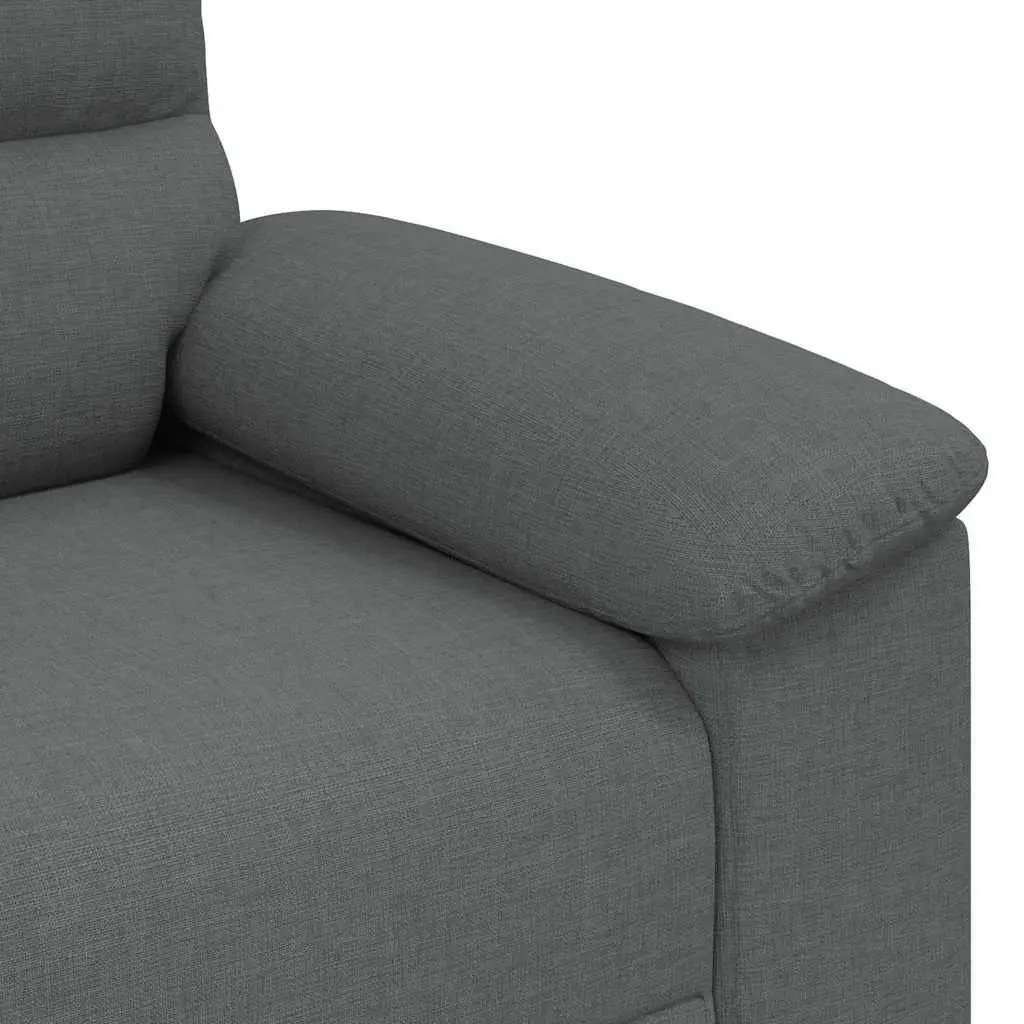 2-Seater Sofa Dark Grey Polyester Fabric Upholstered Couch 180cm Wooden and Metal Frame