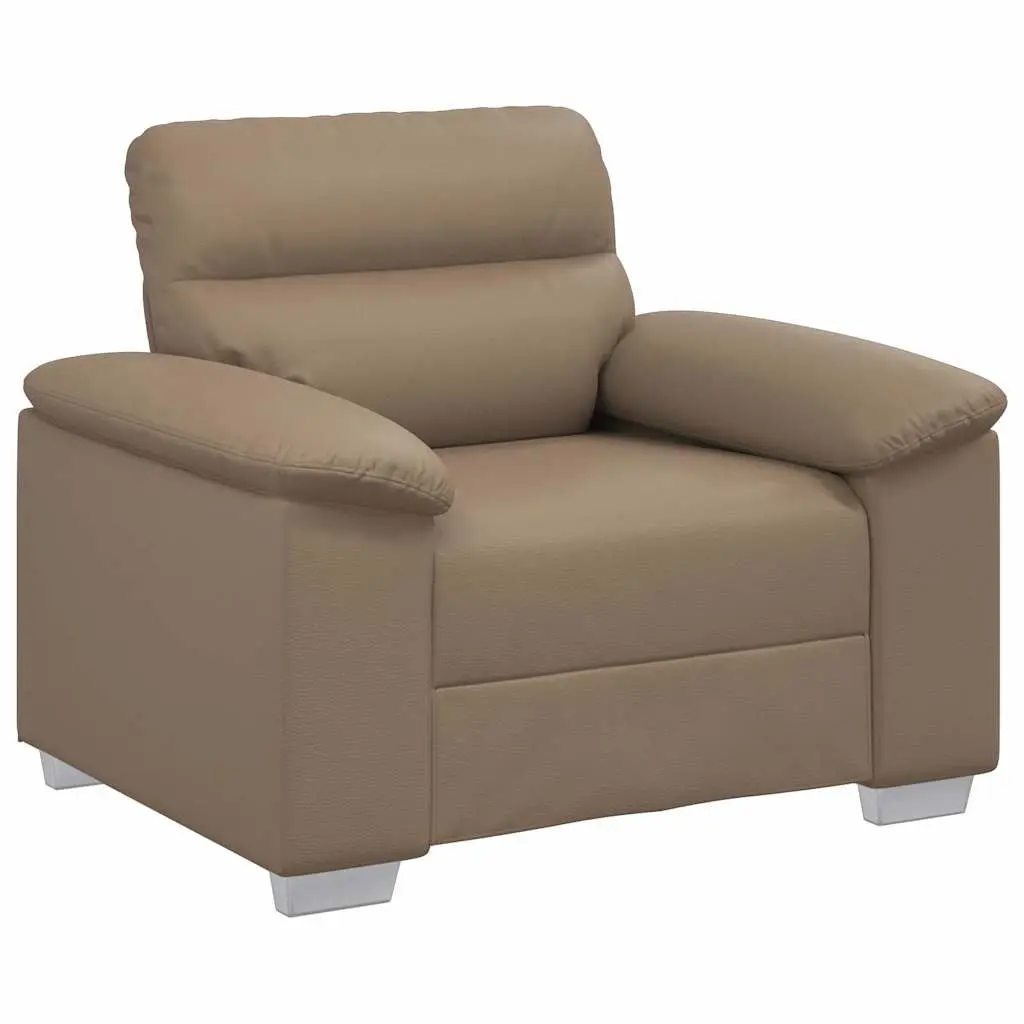Sofa Chair Brown Faux Leather Lounge Seat Armrest 100 x 81 x 84 cm Wooden and Metal Frame