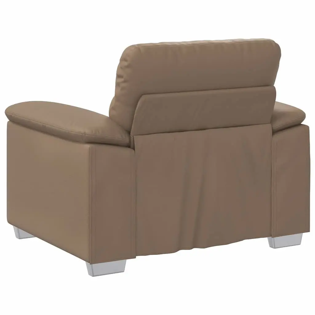 Sofa Chair Brown Faux Leather Lounge Seat Armrest 100 x 81 x 84 cm Wooden and Metal Frame