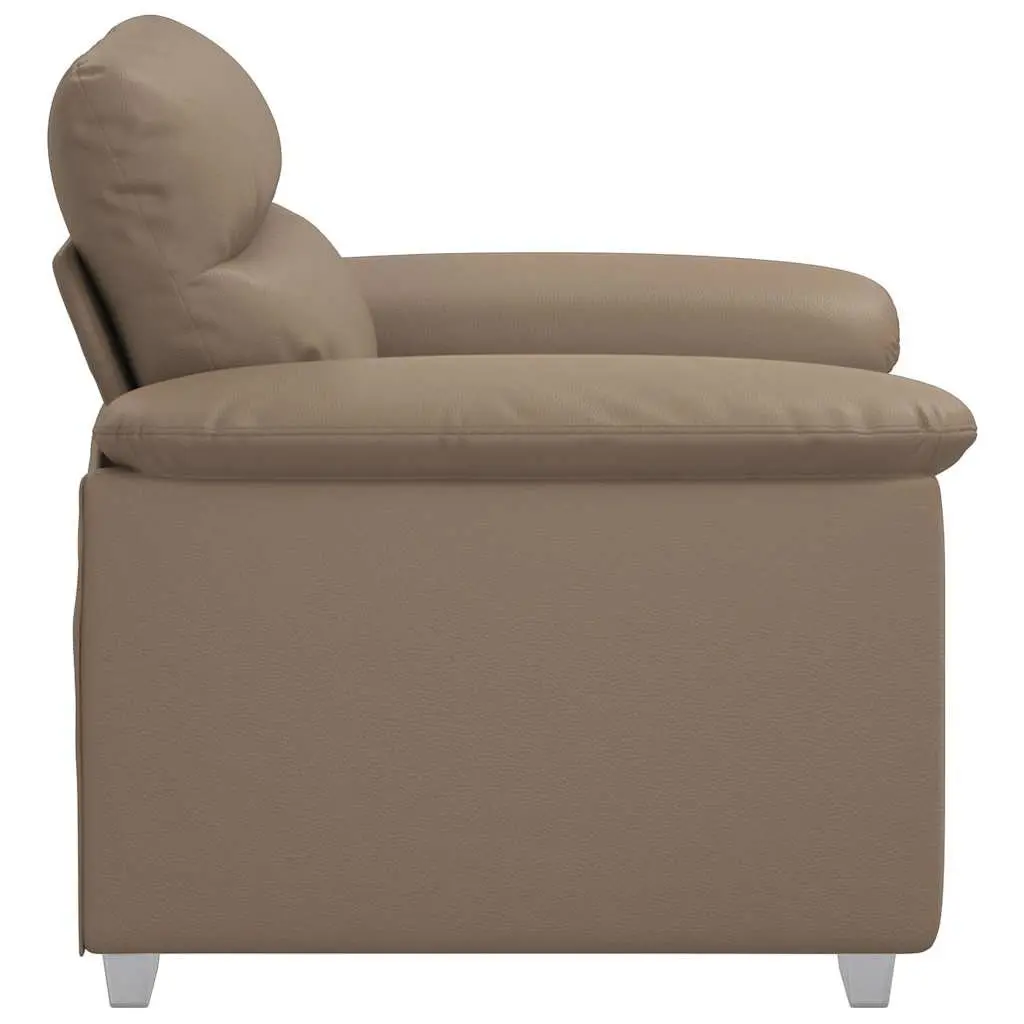Sofa Chair Brown Faux Leather Lounge Seat Armrest 100 x 81 x 84 cm Wooden and Metal Frame