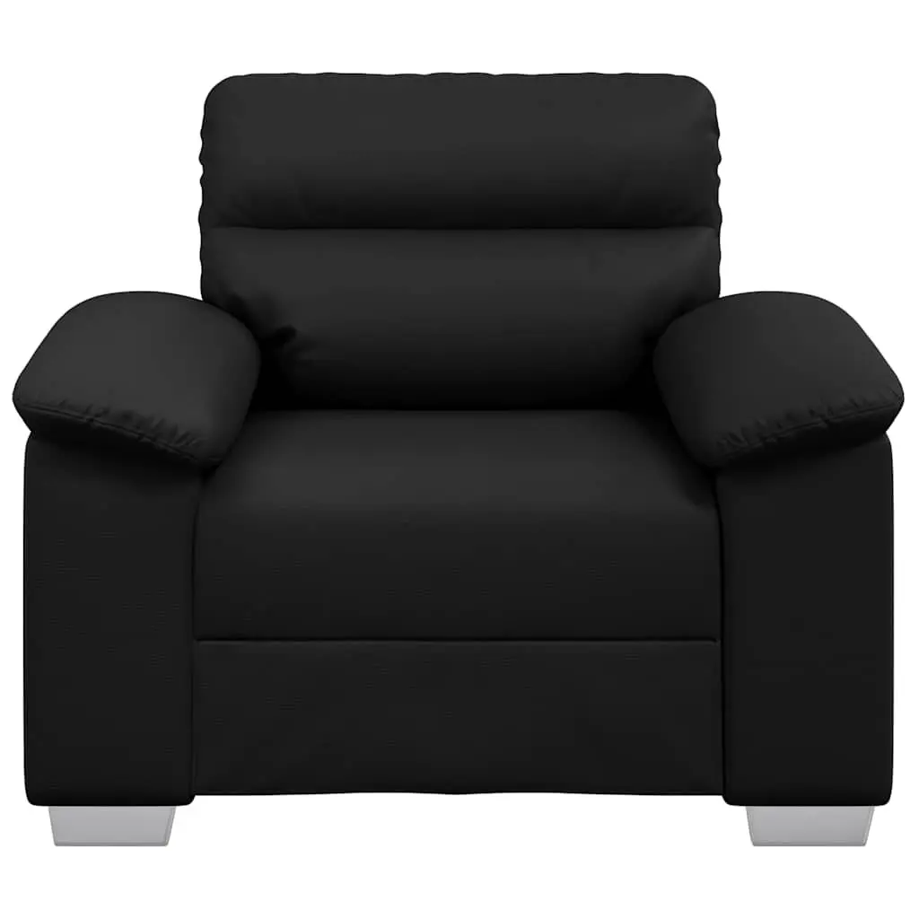Black Faux Leather Sofa Chair with Padded Comfort