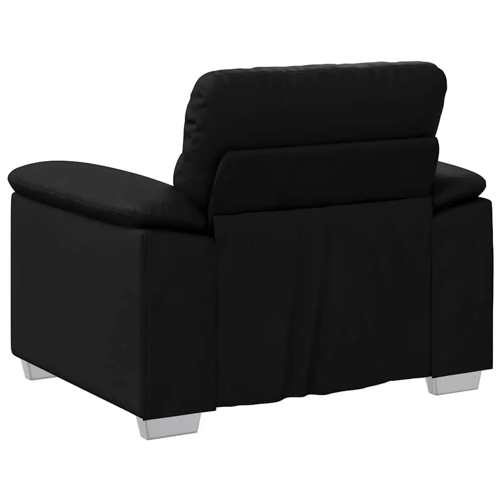 Black Faux Leather Sofa Chair with Padded Comfort