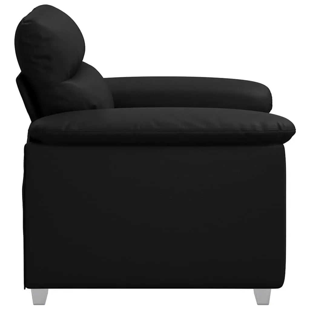 Black Faux Leather Sofa Chair with Padded Comfort