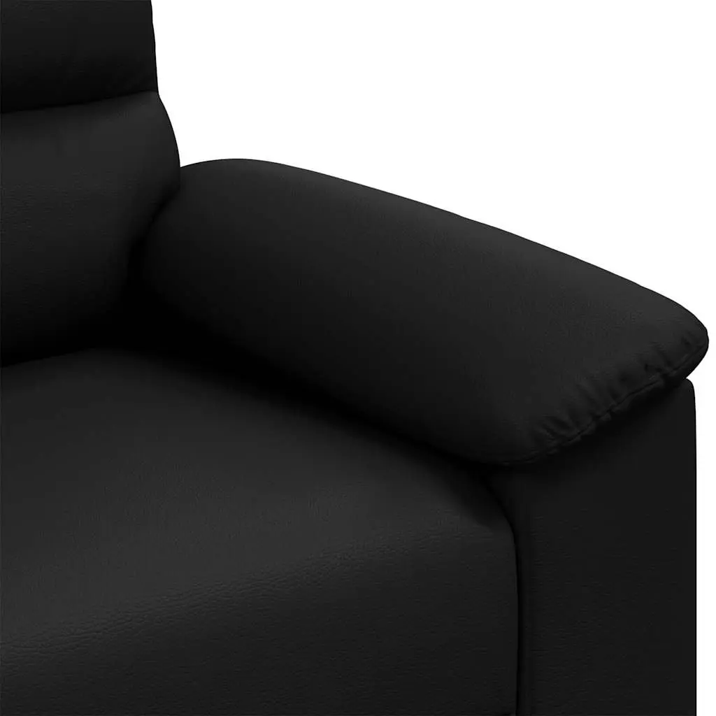 Black Faux Leather Sofa Chair with Padded Comfort