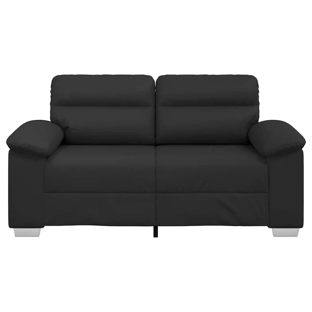 2-Seater Sofa Black Faux Leather 160x81x84cm Wood and Metal Frame