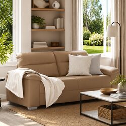 Cozy 2-Seater Sofa in Brown Faux Leather