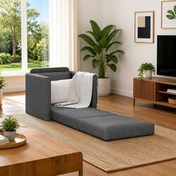 Grey Fabric Floor Sofa Bed 60cm for Stylish Comfort